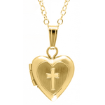 Gold Filled Gold Filled Kid's Cross Locket Necklace 13"