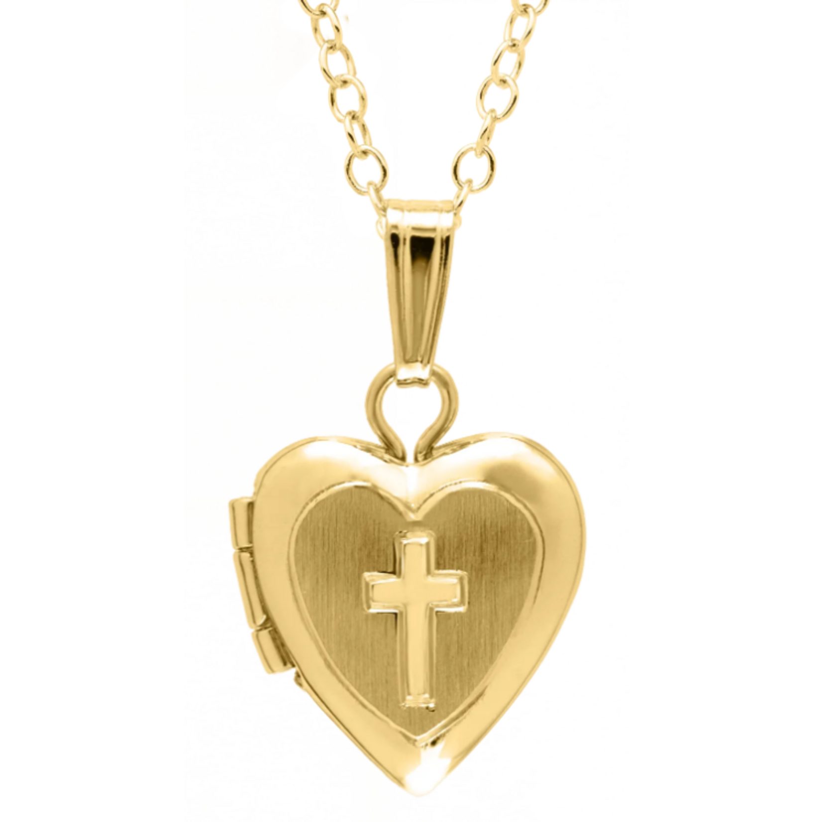 Gold Filled Gold Filled Kid's Cross Locket Necklace 13"