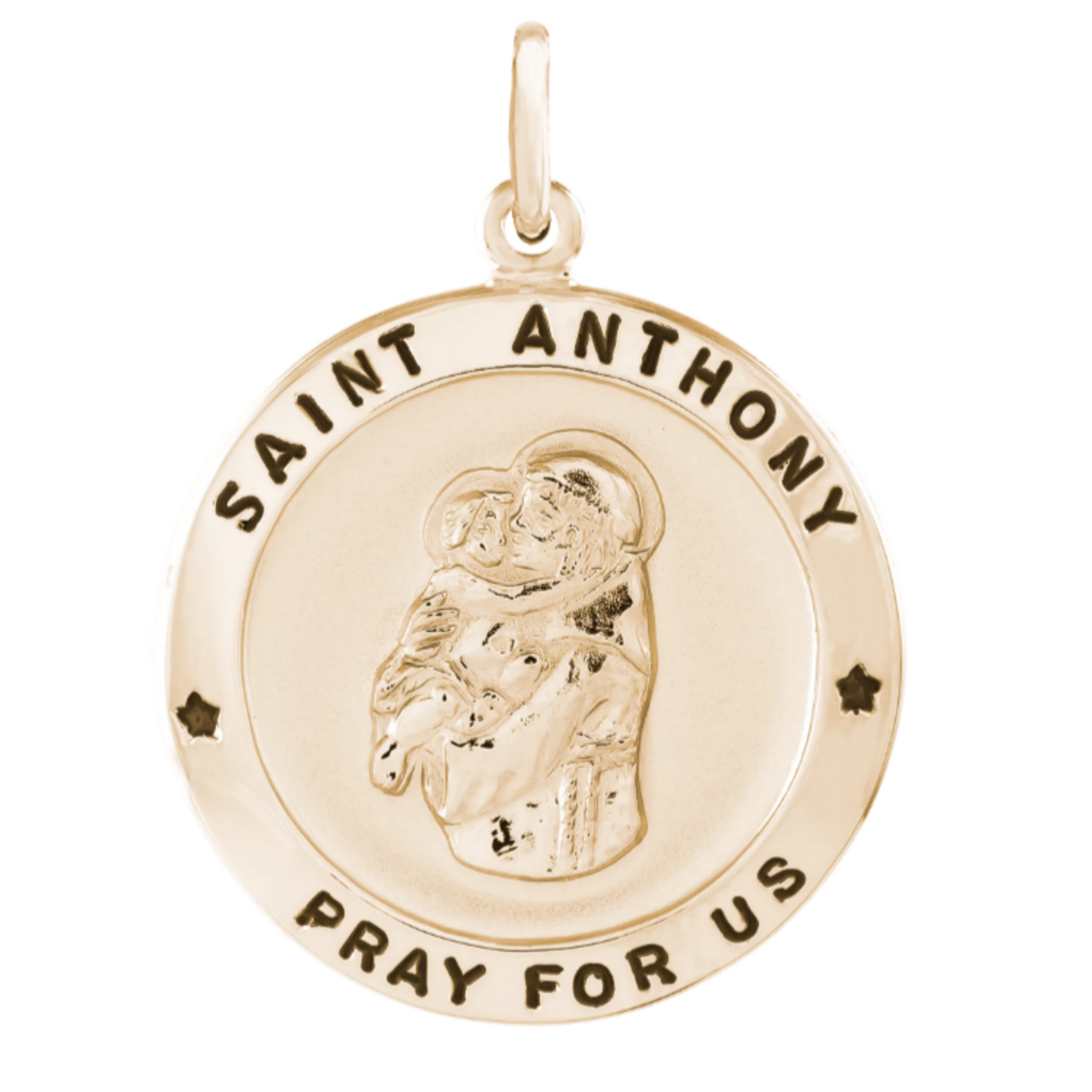 Gold Filled Gold Filled St. Anthony Necklace w/ Stainless Steel Chain 20"
