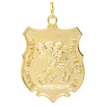 Gold Filled Gold Filled St. Michael Shield Necklace w/ Stainless Steel Chain 24"