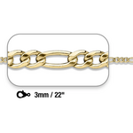 Gold Filled Gold Filled 3.0mm Figaro Chain 22"