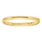 Gold Filled Gold Filled 6mm Floral Design Hinge Bangle 7"