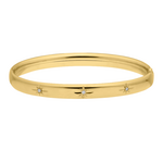 Gold Filled Gold Filled 6mm Simple Starcut Diamonds .06 TCW Hinge Bangle 7"