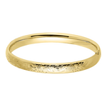 Gold Filled Gold Filled 8mm Floral Design Hinge Bangle 7"