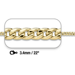 Gold Filled Gold Filled 3.4mm Cuban Chain 22"