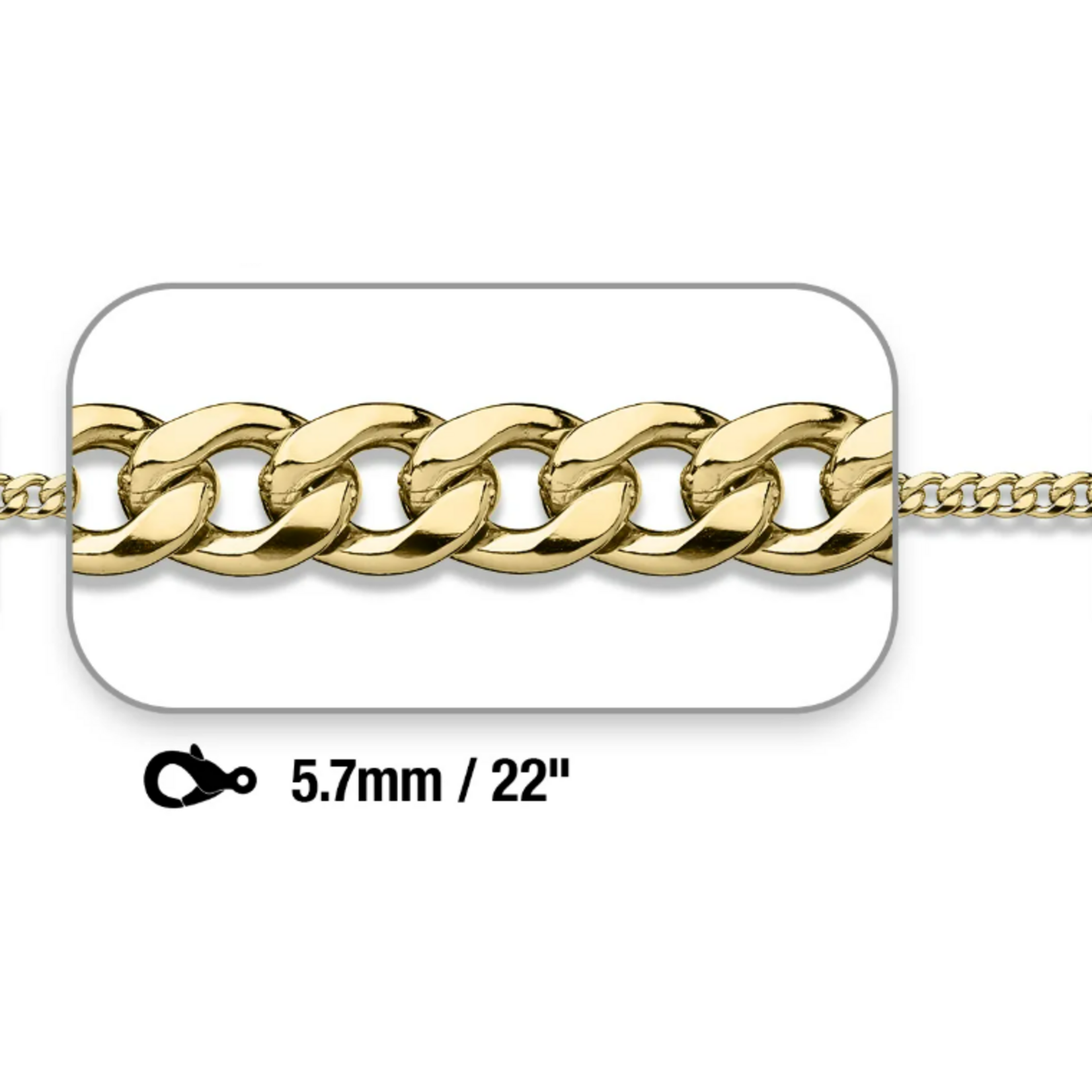 Gold Filled Gold Filled 5.7mm Curb Chain 22"