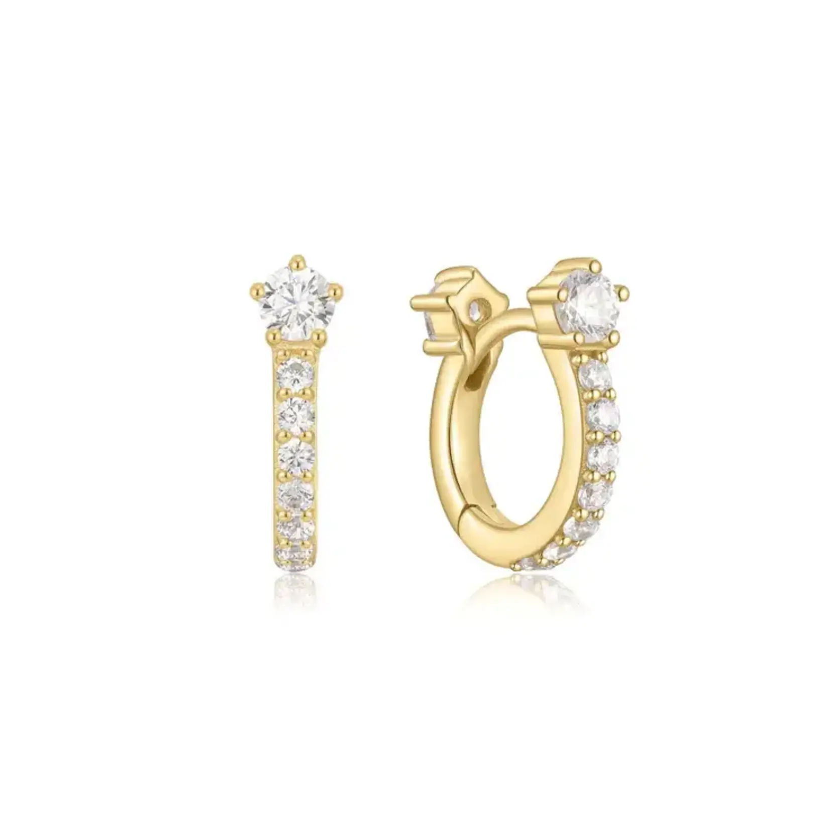Ania Haie Gold Sparkling Pavé Huggie Hoop Earrings