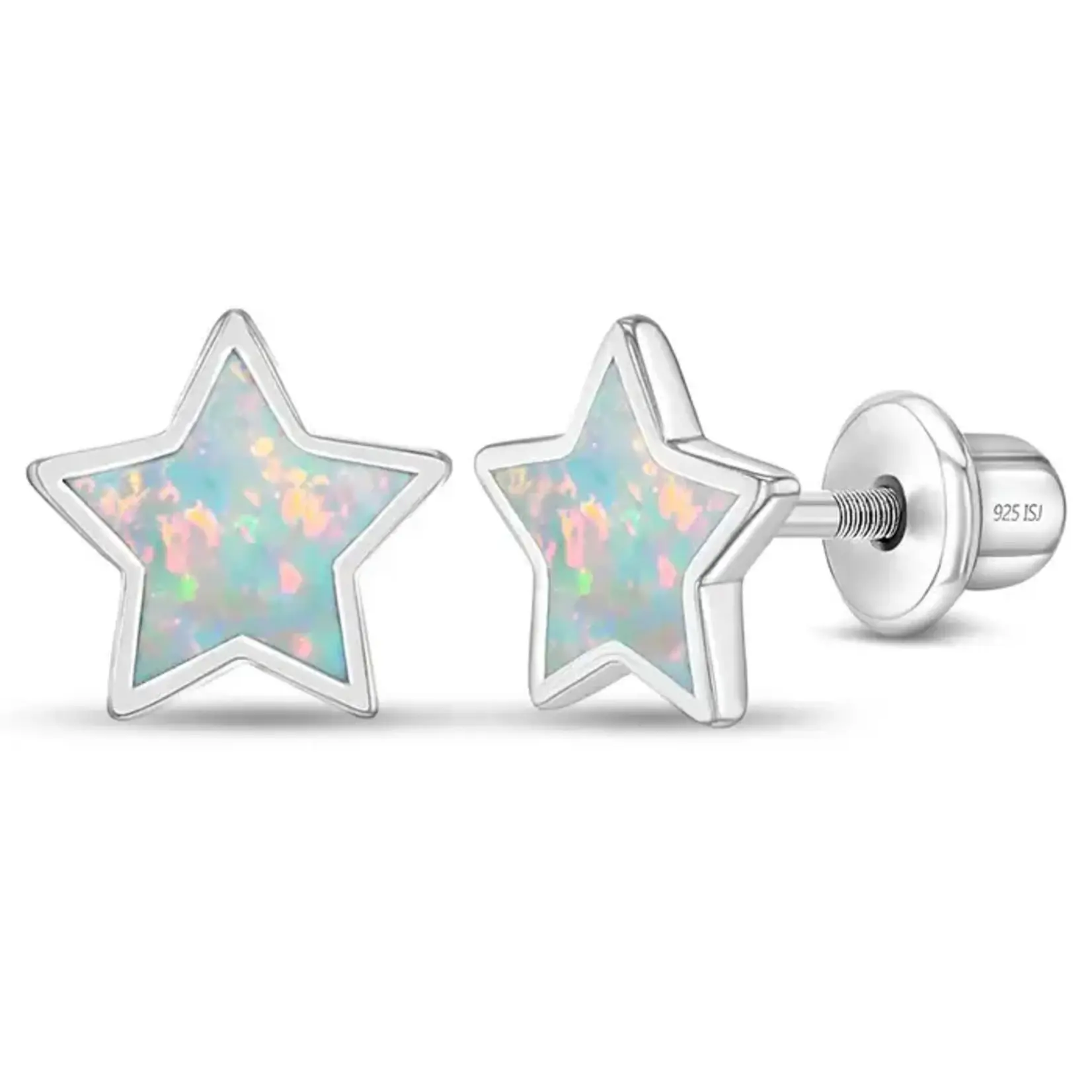 In Season SS Sparkle Star Opal Earrings White