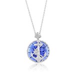 Murano Glass Sterling Silver Venetian Murano Anchor Pendant - Blue