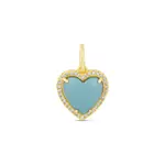 JTG Jewlery GP Brass Turquoise Heart Charm 15mm