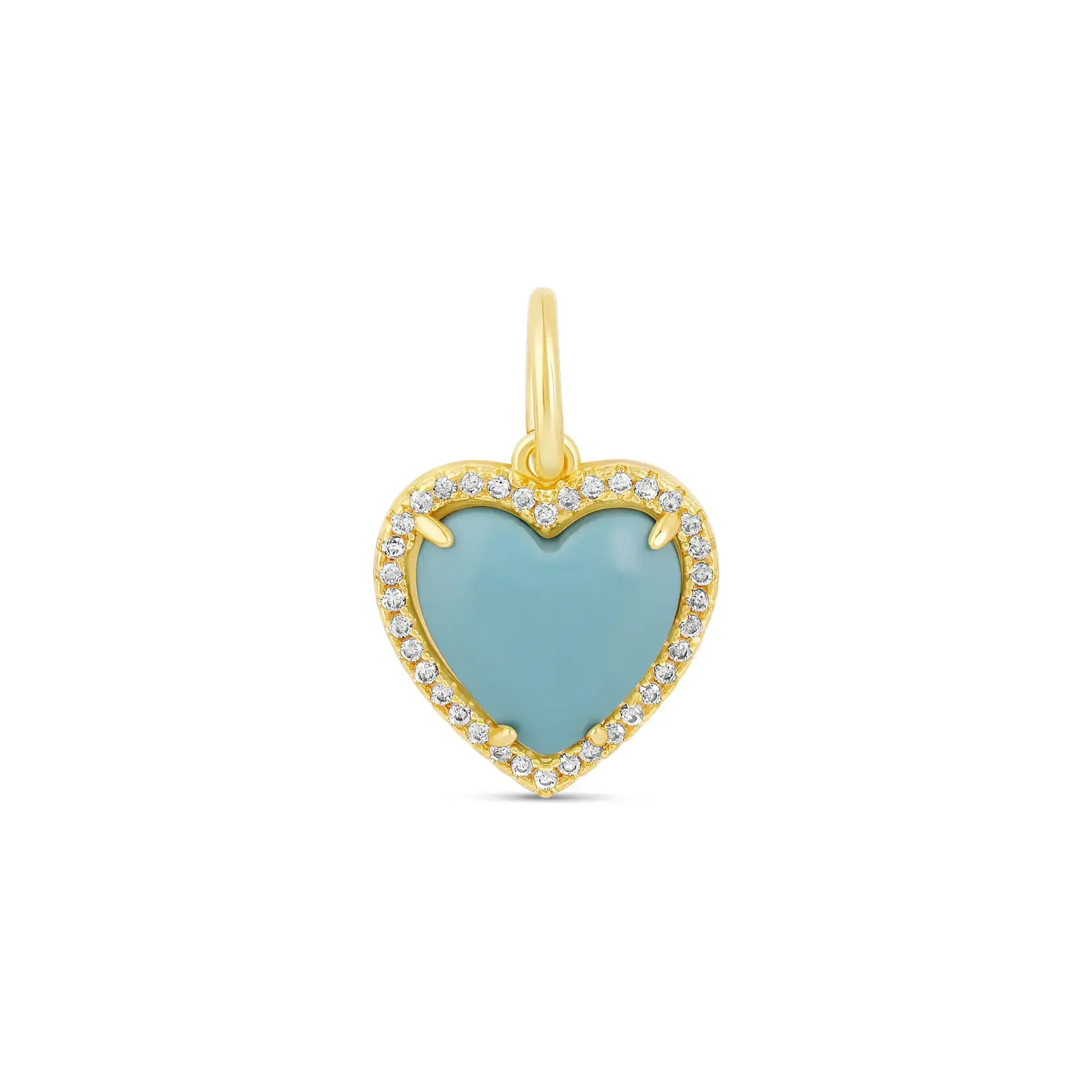 JTG Jewlery GP Brass Turquoise Heart Charm 15mm
