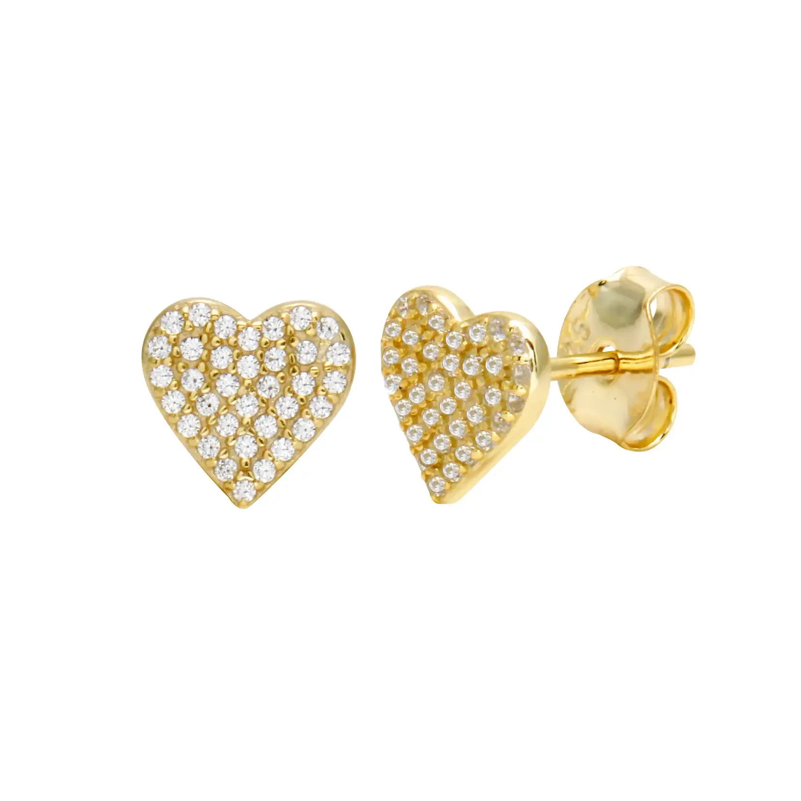 JTG Jewlery Sterling Silver GP CZ Mini Heart Suds