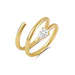 JTG Jewlery GP Brass Spiral Ring w/CZ size 7