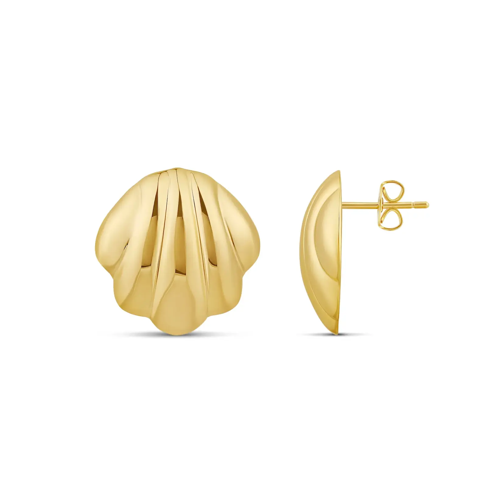 JTG Jewlery GP Brass Tide Shell Studs