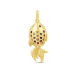 JTG Jewlery GP Brass Rainbow Fortune Fish Charm 40mm