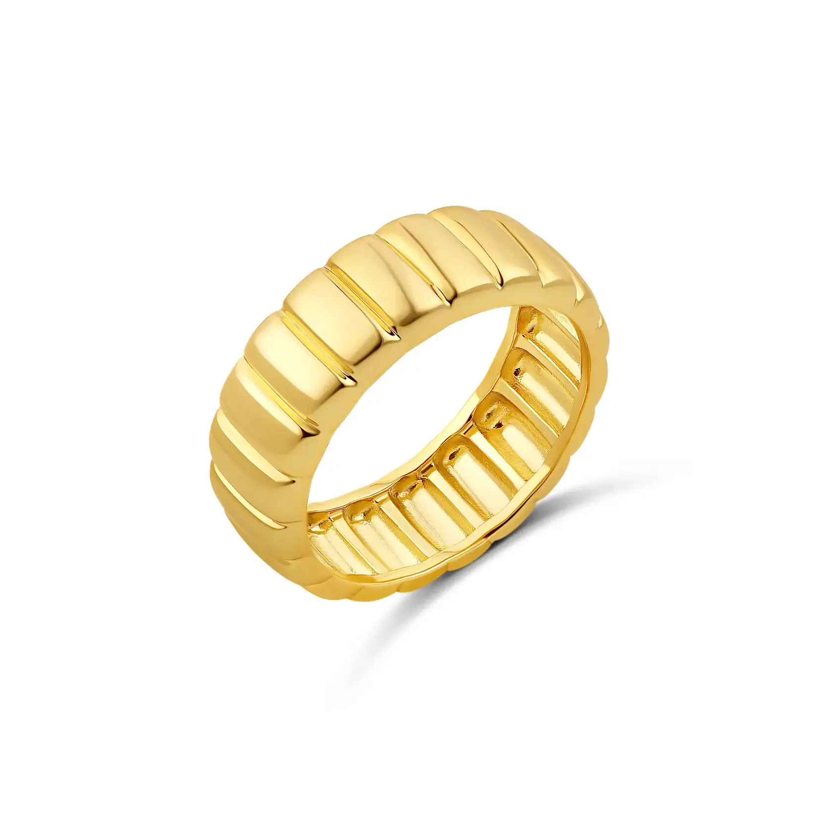 JTG Jewlery GP Brass FlutedBand/Ring Size 7