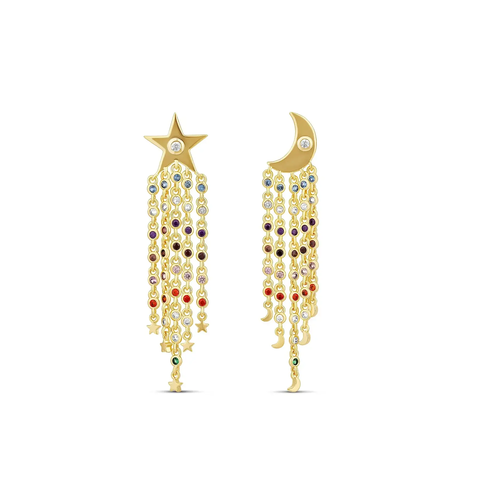JTG Jewlery GP Brass Galaxy Glam Rainbow Earrings
