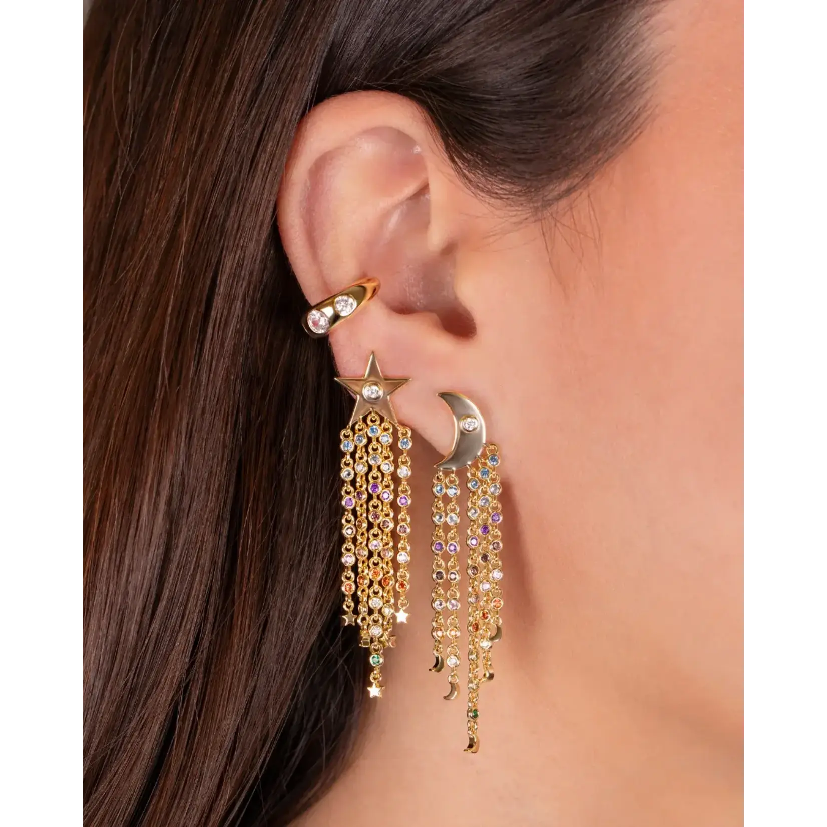 JTG Jewlery GP Brass Galaxy Glam Rainbow Earrings