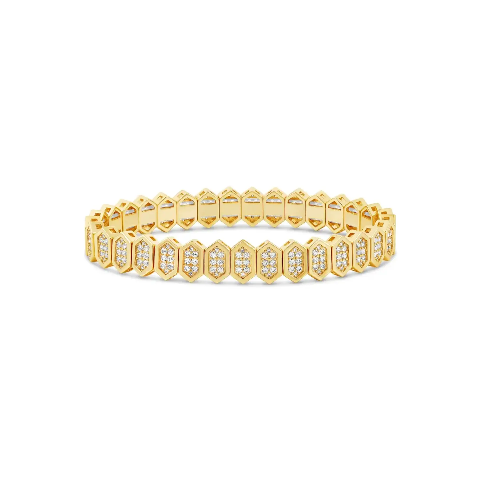 JTG Jewlery GP Brass Shield Spark Stretchy Bracelet