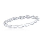 Classic of New York Sterling Silver Intertwined Diamond Ring