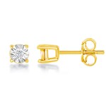 Classic of New York Sterling Silver Diamond Studs 3mm (0.02tcw) - Gold Plated