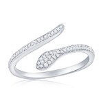 Classic of New York Sterling Silver Snake Style Diamond Ring