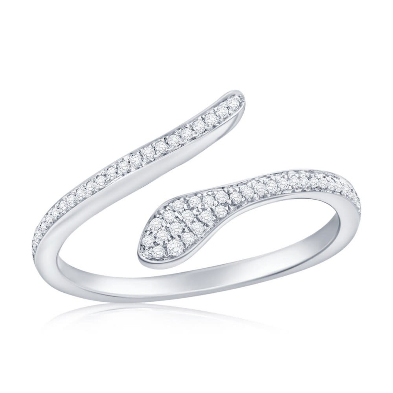 Classic of New York Sterling Silver Snake Style Diamond Ring