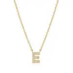 Paris 1901 SS 18K Vermeil CZ Mini Initial E Necklace 18”+2”