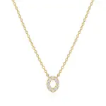 Paris 1901 SS 18K Vermeil CZ Mini Initial O Necklace 18”+2”