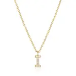 Paris 1901 SS 18K Vermeil CZ Mini Initial I Necklace 18”+2”
