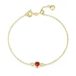 Paris 1901 SS 18k GP Lab Ruby (July) Rolo Bracelet Adj. 7.5”