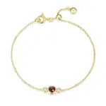 Paris 1901 SS 18k GP Gen. African Amethyst (February) Rolo Bracelet Adj. 7.5”