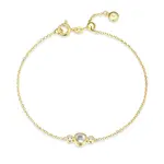 Paris 1901 SS 18k GP Gen. White Shell + Crystal (April) Rolo Bracelet Adj. 7.5”