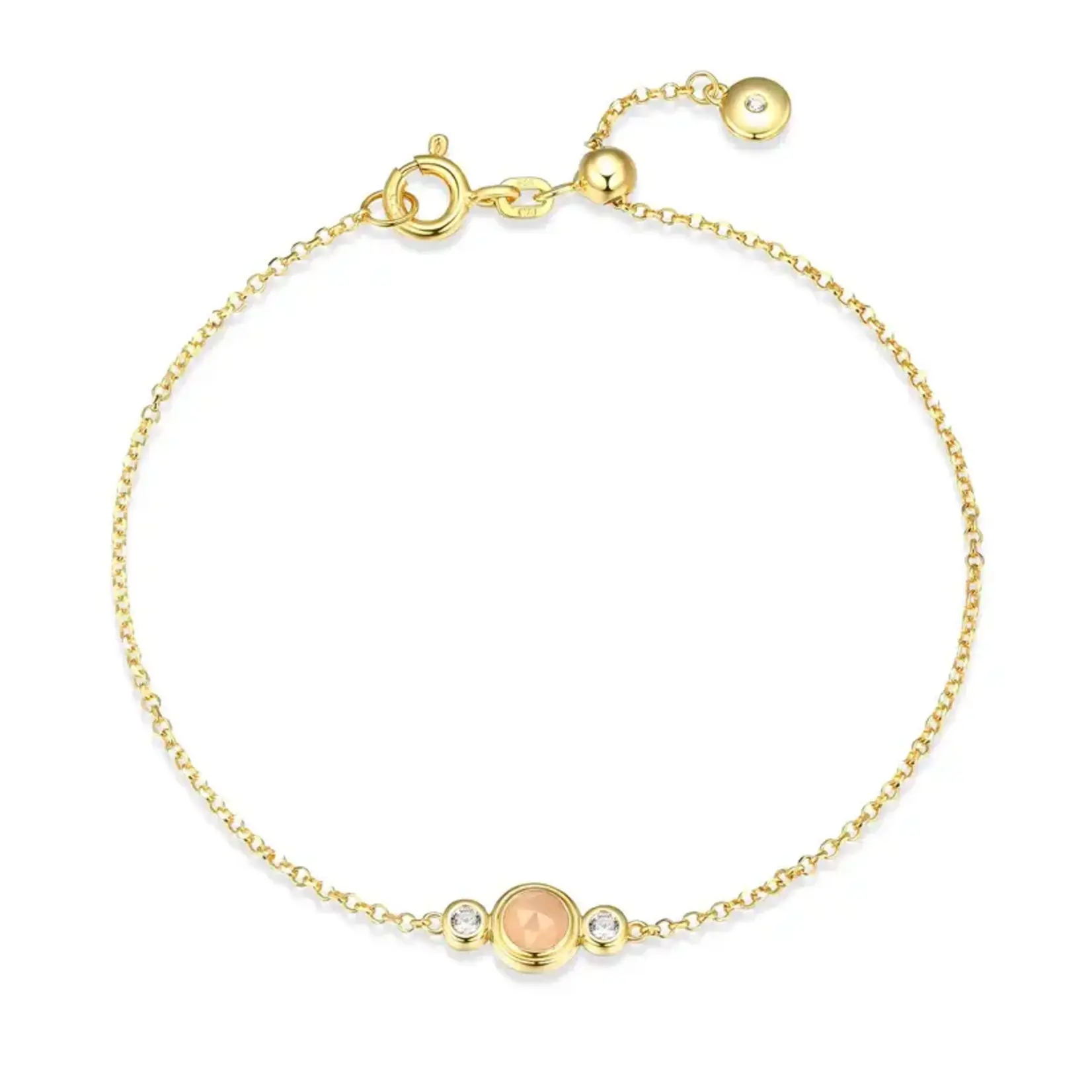 Paris 1901 SS 18k GP Dyed Quartzite (October) Rolo Bracelet Adj. 7.5”
