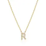 Paris 1901 SS 18K Vermeil CZ Mini Initial R Necklace 18”+2”