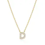 Paris 1901 SS 18K Vermeil CZ Mini Initial D Necklace 18”+2”