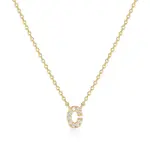 Paris 1901 SS 18K Vermeil CZ Mini Initial C Necklace 18”+2”