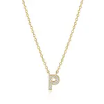 Paris 1901 SS 18K Vermeil CZ Mini Initial P Necklace 18”+2”