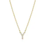 Paris 1901 SS 18K Vermeil CZ Mini Initial Y Necklace 18”+2”