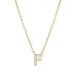 Paris 1901 SS 18K Vermeil CZ Mini Initial F Necklace 18”+2”