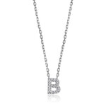 Paris 1901 SS CZ Mini Initial B Necklace 18”+2"