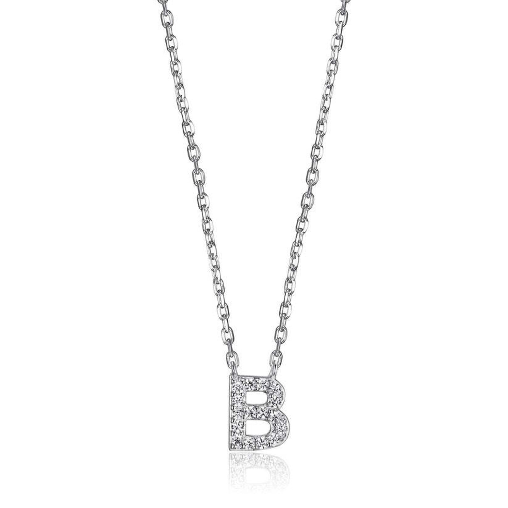 Paris 1901 SS CZ Mini Initial B Necklace 18”+2"