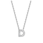 Paris 1901 SS CZ Mini Initial D Necklace 18”