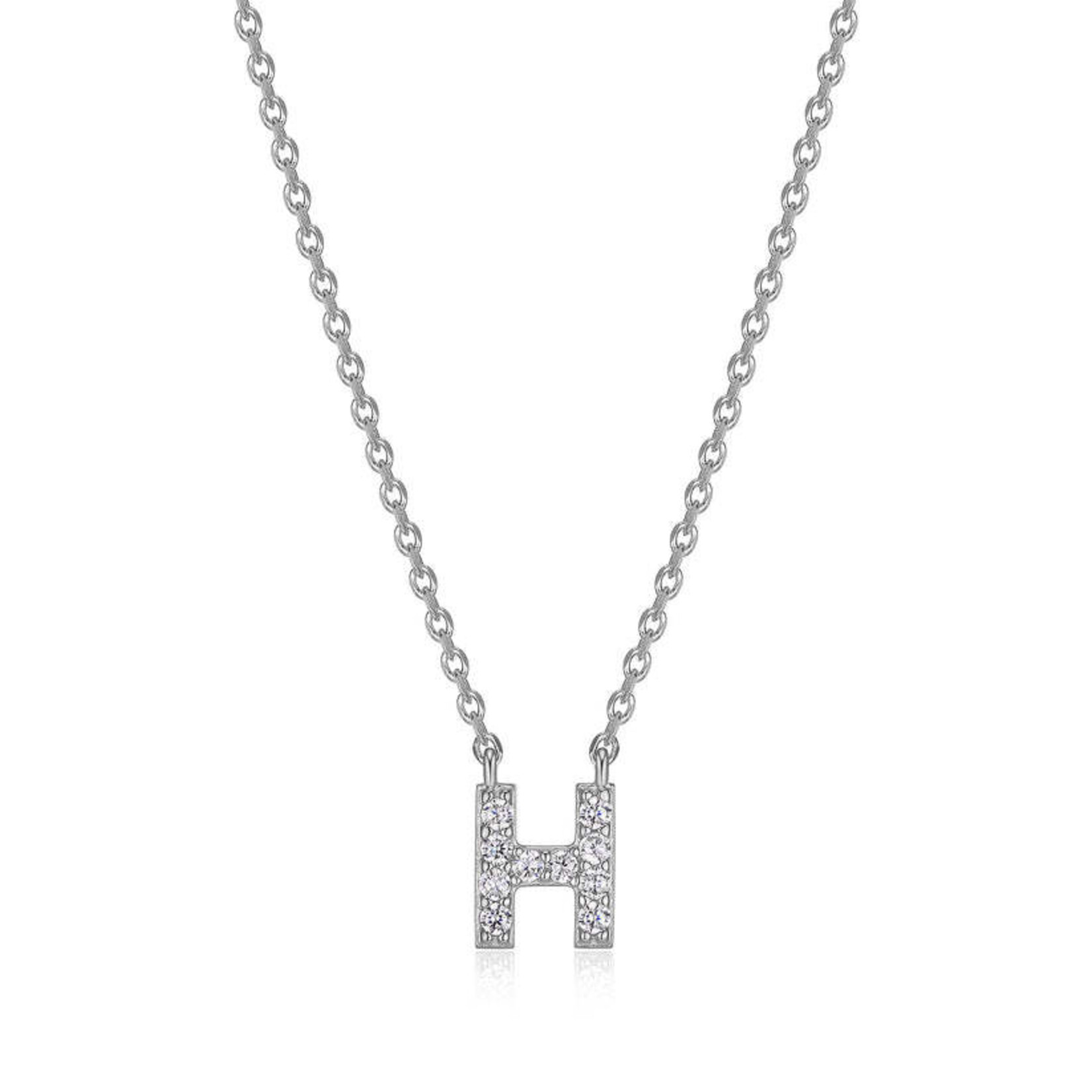 Paris 1901 SS CZ Mini Initial H Necklace 18”