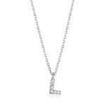 Paris 1901 SS CZ Mini Initial L Necklace 18”