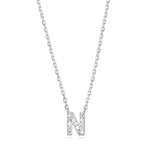 Paris 1901 SS CZ Mini Initial N Necklace 18”