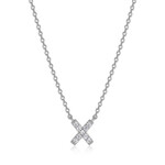 Paris 1901 SS CZ Mini Initial X Necklace 18”