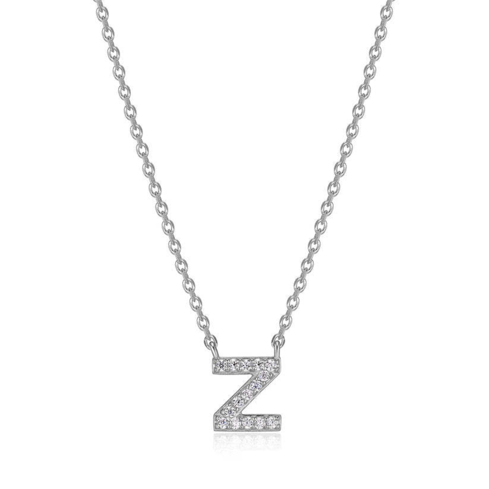 Paris 1901 SS CZ Mini Initial Z Necklace 18”