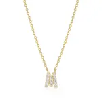 Paris 1901 SS 18K Vermeil CZ Mini Initial M Necklace 18”+2”