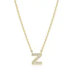 Paris 1901 SS 18K Vermeil CZ Mini Initial Z Necklace 18”+2”